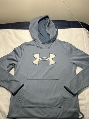 Under Armour Dusty Blue Hoodie with White Logo